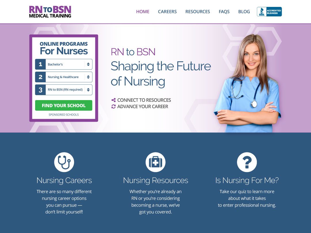 RN to BSN Medical Training Website